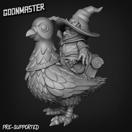 Owl Folk Mounted Rider Miniature | B - Tabletop RPG & D&D miniature. Perfect for wargaming & collectors