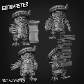 Owl Folk Noble Miniature | Set of 4 - Tabletop RPG & D&D miniature. Perfect for wargaming & collectors