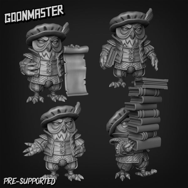 Owl Folk Noble Miniature | Set of 4 - Tabletop RPG & D&D miniature. Perfect for wargaming & collectors