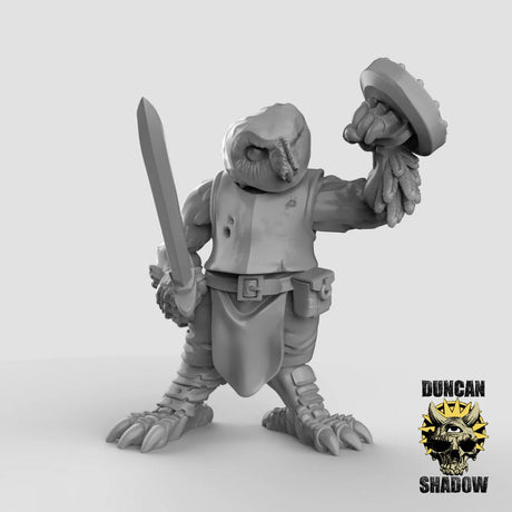 Owl Folk Warrior Miniature ranger | C - Tabletop RPG & D&D miniature. Perfect for wargaming & collectors