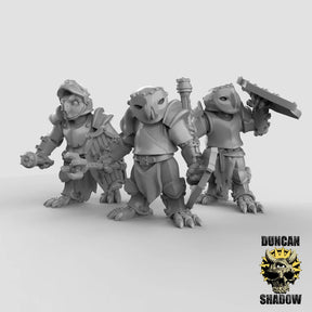 Owl Folk Warrior Miniature Knight | Set of 3 - Tabletop RPG & D&D miniature. Perfect for wargaming & collectors