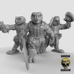 Owl Folk Warrior Miniature ranger | Set of 3 - Tabletop RPG & D&D miniature. Perfect for wargaming & collectors