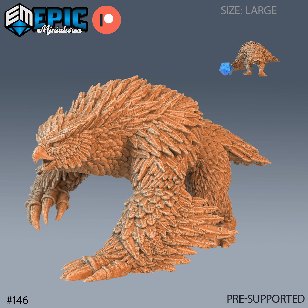 Owlbear Miniature | B - Tabletop RPG & D&D miniature. Perfect for wargaming & collectors