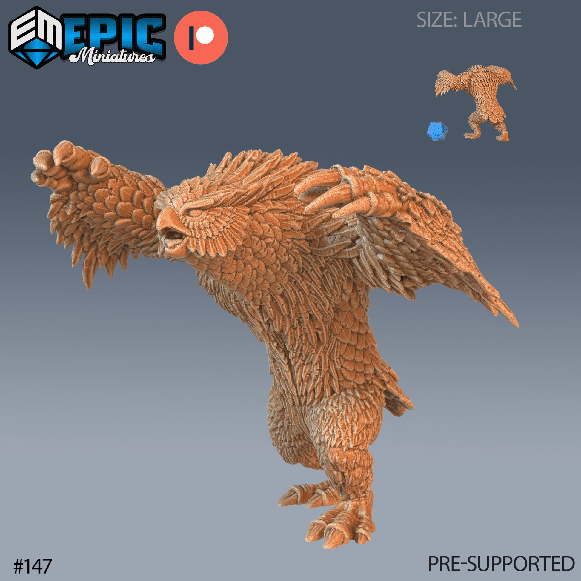 Owlbear Miniature - C - 28mm