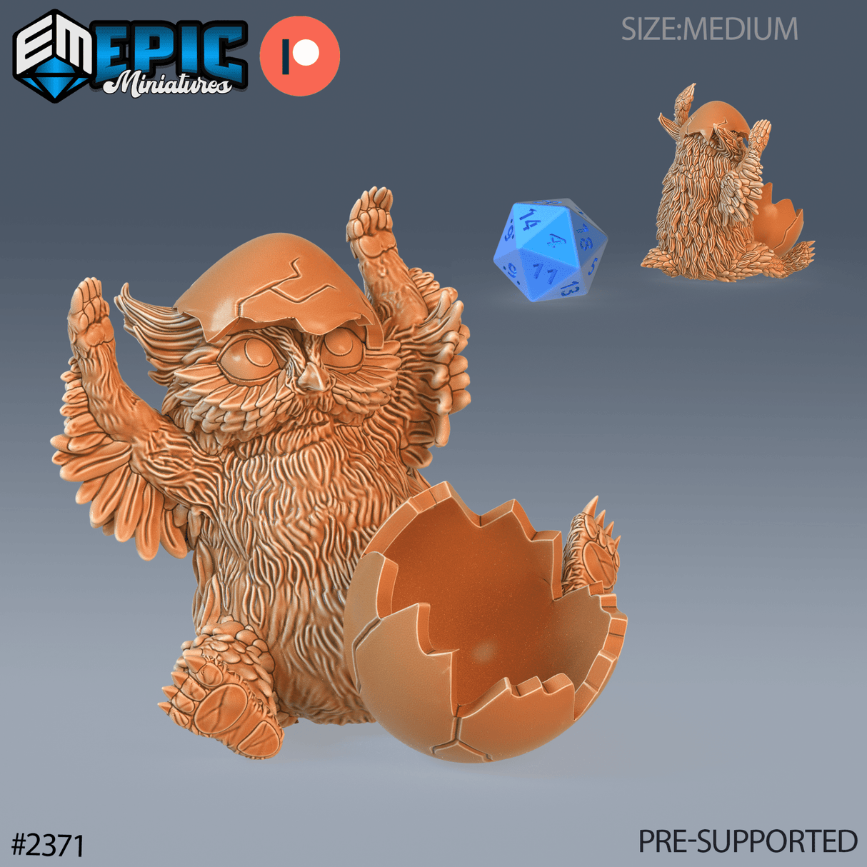 baby Owlbear Miniature | C - Tabletop RPG & D&D miniature. Perfect for wargaming & collectors