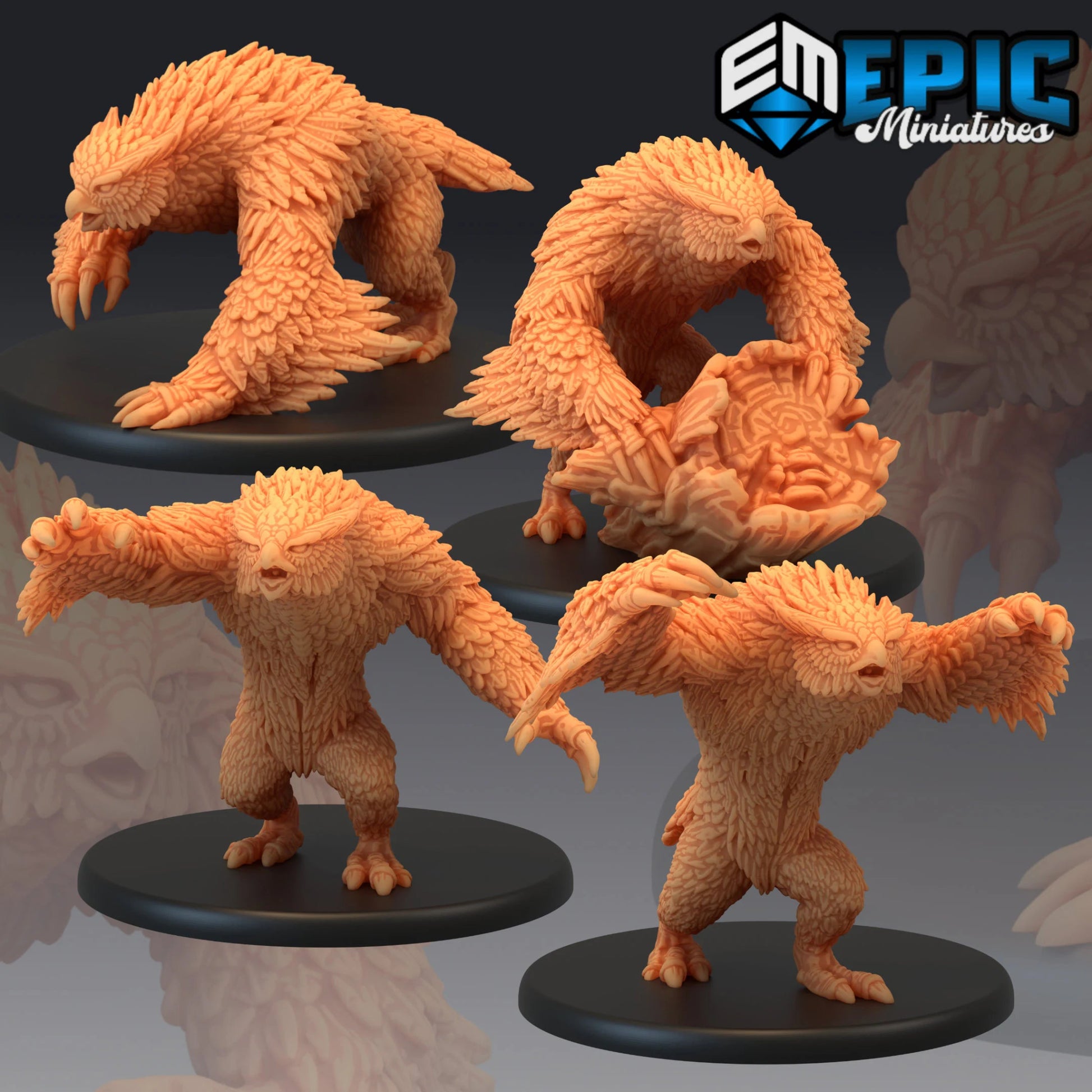 Owlbear Miniature - Set of 4 - 28mm