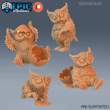 baby Owlbear Miniature | Set of 4 - Tabletop RPG & D&D miniature. Perfect for wargaming & collectors