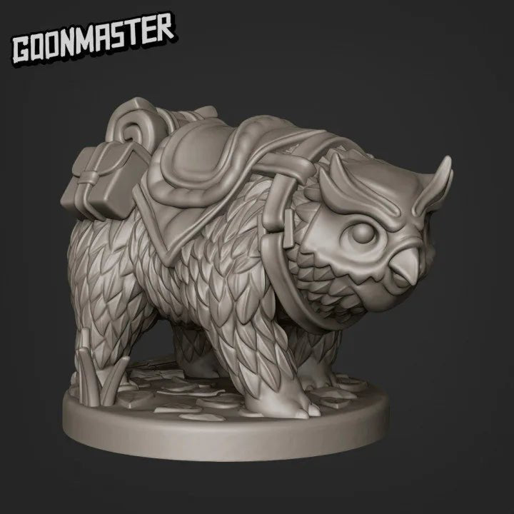 Owlbear Mount Miniature | A - Tabletop RPG & D&D miniature. Perfect for wargaming & collectors