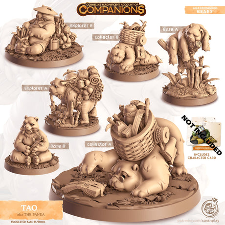 Panda Bear Companion Miniature | Bare A - Tabletop RPG & D&D miniature. Perfect for wargaming & collectors