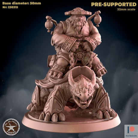 Panda Folk Monk Miniature | A - Tabletop RPG & D&D miniature. Perfect for wargaming & collectors