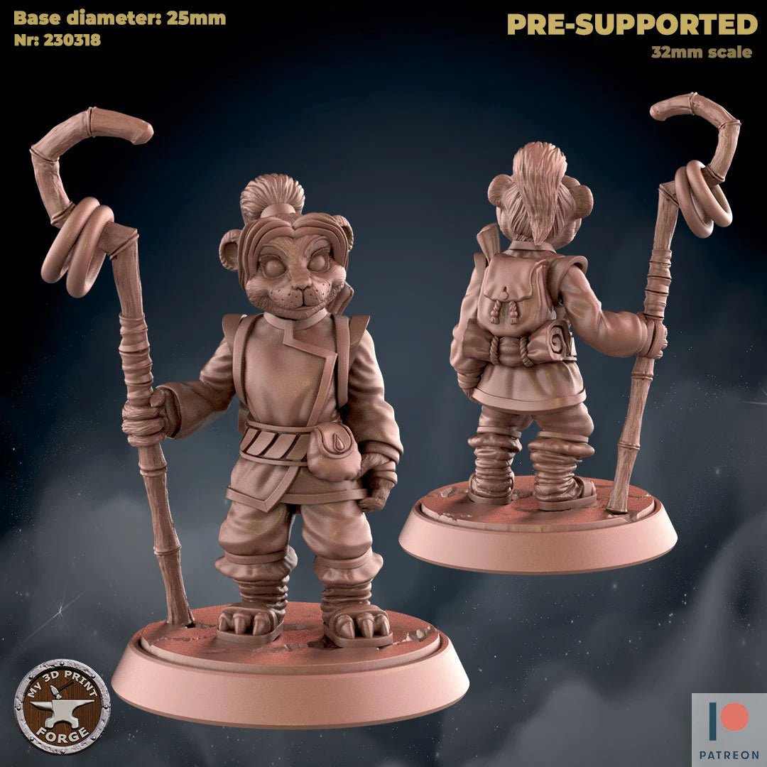 Panda Folk Monk Miniature | D - Tabletop RPG & D&D miniature. Perfect for wargaming & collectors