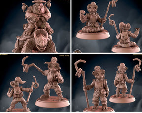 Panda Folk Monk Miniature | set of 4 - Tabletop RPG & D&D miniature. Perfect for wargaming & collectors