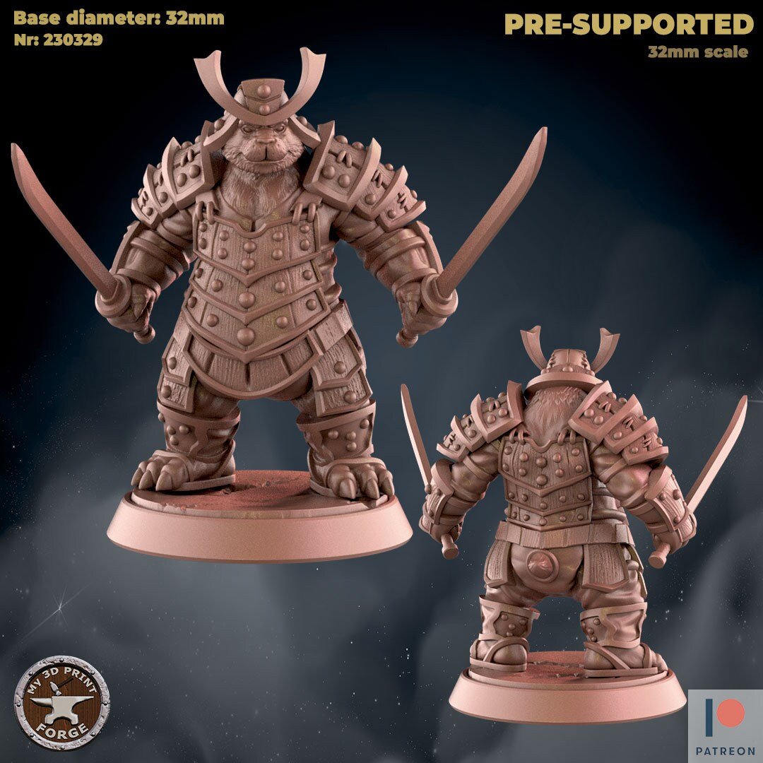 Panda Folk Royal Guard Miniature | B - Tabletop RPG & D&D miniature. Perfect for wargaming & collectors