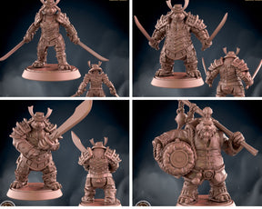 Panda Folk Royal Guard Miniature | set of 4 - Tabletop RPG & D&D miniature. Perfect for wargaming & collectors