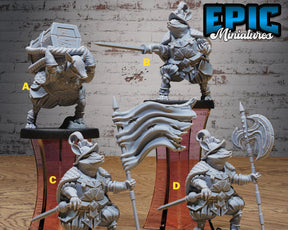 Pangolin Musketeer Miniature | Set of 4 - Tabletop RPG & D&D miniature. Perfect for wargaming & collectors