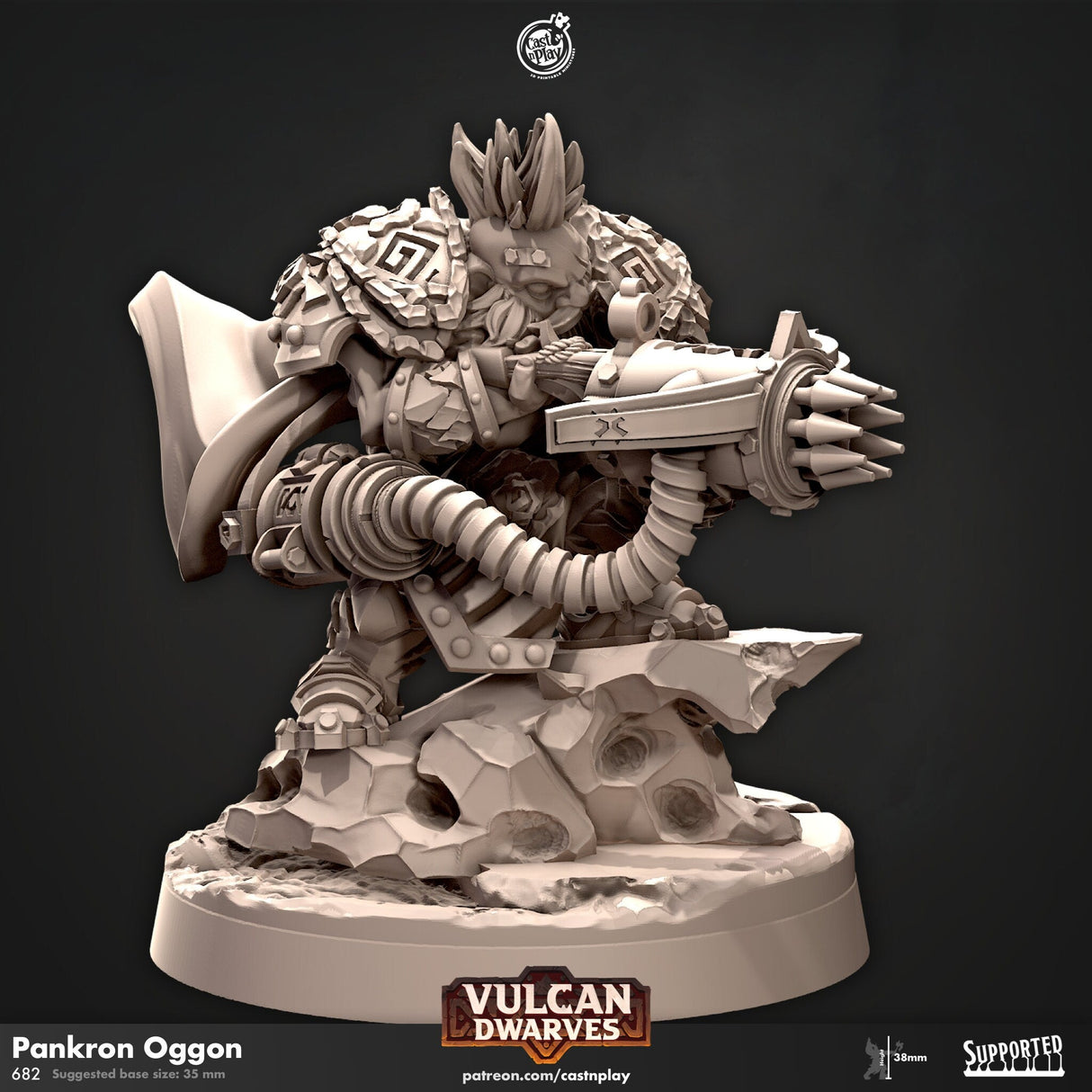 Pankron Oggon Dwarf Miniature | Pankron Oggon - Tabletop RPG & D&D miniature. Perfect for wargaming & collectors