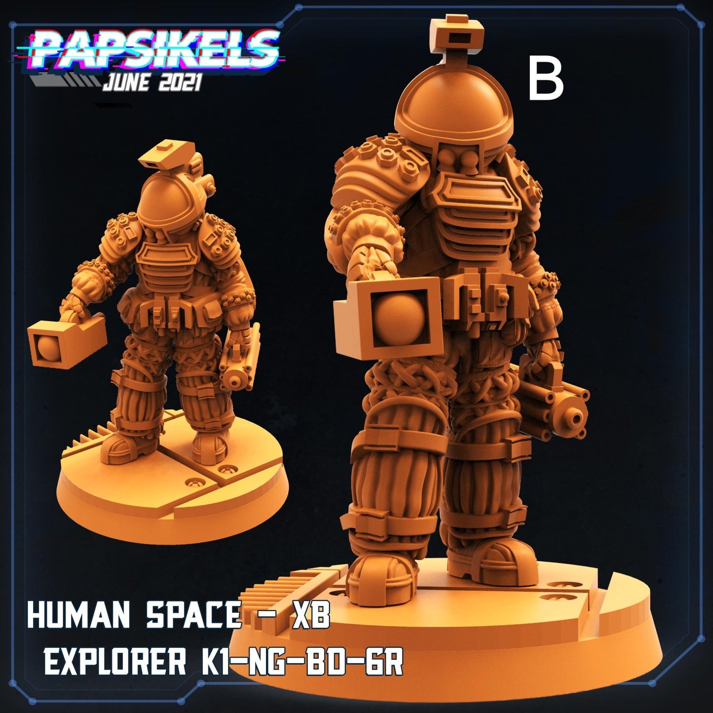 Papsikels Alien Artifact Explorers Miniature - Explorer B - 32mm