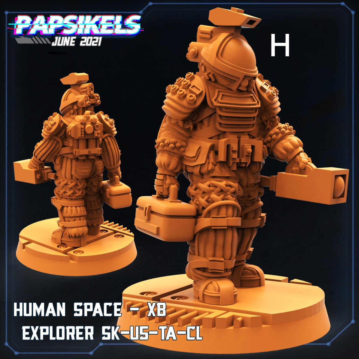 Papsikels Alien Artifact Explorers Miniature | Explorer H - Tabletop RPG & D&D miniature. Perfect for wargaming & collectors