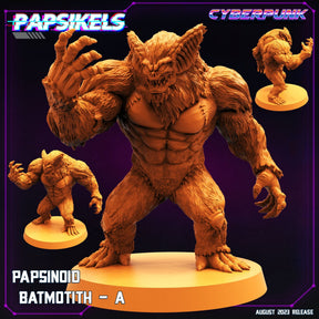 Papsinoid Batmotith Miniature | Batmotith A - Tabletop RPG & D&D miniature. Perfect for wargaming & collectors