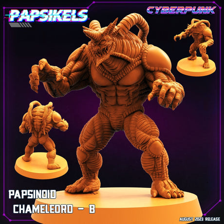 Papsinoid Chameleord Miniature | Chameleord B - Tabletop RPG & D&D miniature. Perfect for wargaming & collectors
