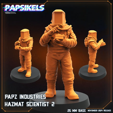 Papz Industries Hazmat Scientists Miniature | Scientist 2 - Tabletop RPG & D&D miniature. Perfect for wargaming & collectors
