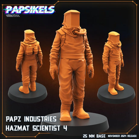 Papz Industries Hazmat Scientists Miniature | Scientist 4 - Tabletop RPG & D&D miniature. Perfect for wargaming & collectors