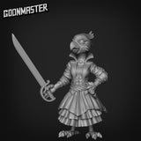 female Parrot Folk Pirate Miniature | A - Tabletop RPG & D&D miniature. Perfect for wargaming & collectors