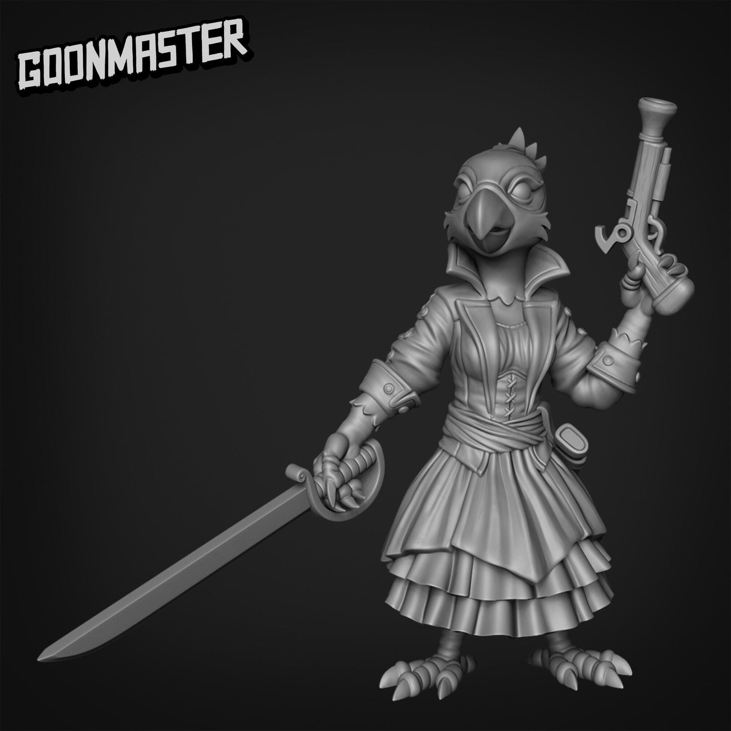 Parrot Folk Pirate Miniature - C - 28mm