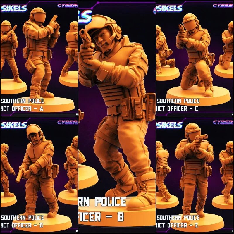 Pcpd Police Miniature - Set of 5 - 32mm