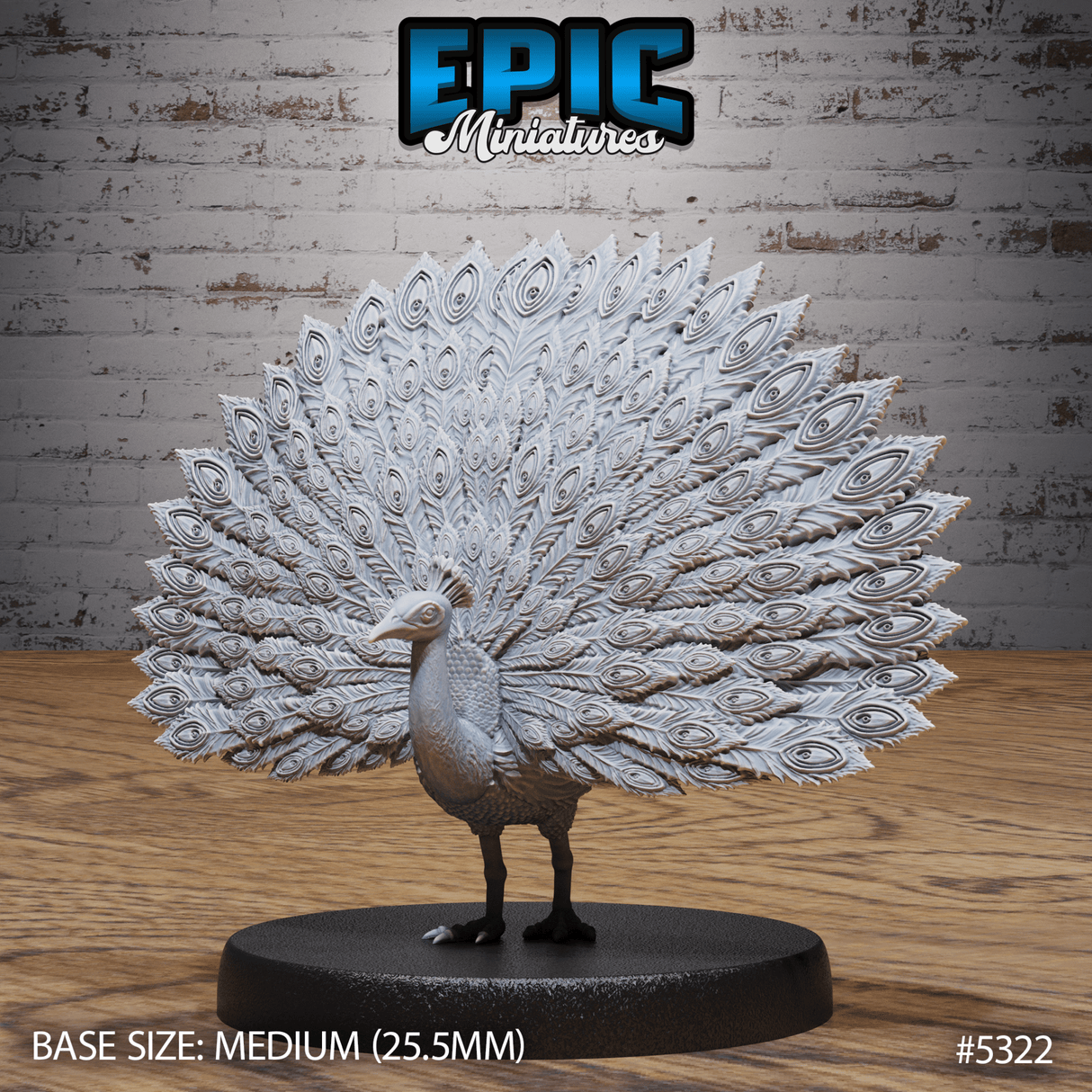 Peacock Miniature | B - Tabletop RPG & D&D miniature. Perfect for wargaming & collectors