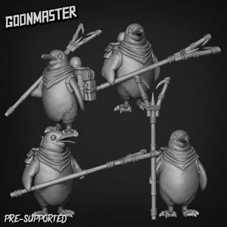 Penguin Folk Bundle Miniature | 28mm - Tabletop RPG & D&D miniature. Perfect for wargaming & collectors