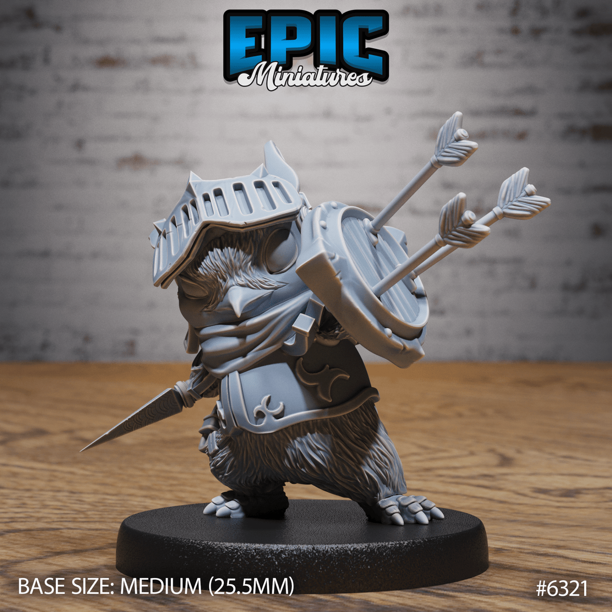 Penguin folk Paladin Miniature | C - Tabletop RPG & D&D miniature. Perfect for wargaming & collectors