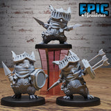 Penguin folk Paladin Miniature | Set of 3 - Tabletop RPG & D&D miniature. Perfect for wargaming & collectors