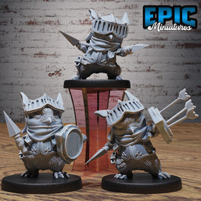 Penguin folk Paladin Miniature | Set of 3 - Tabletop RPG & D&D miniature. Perfect for wargaming & collectors