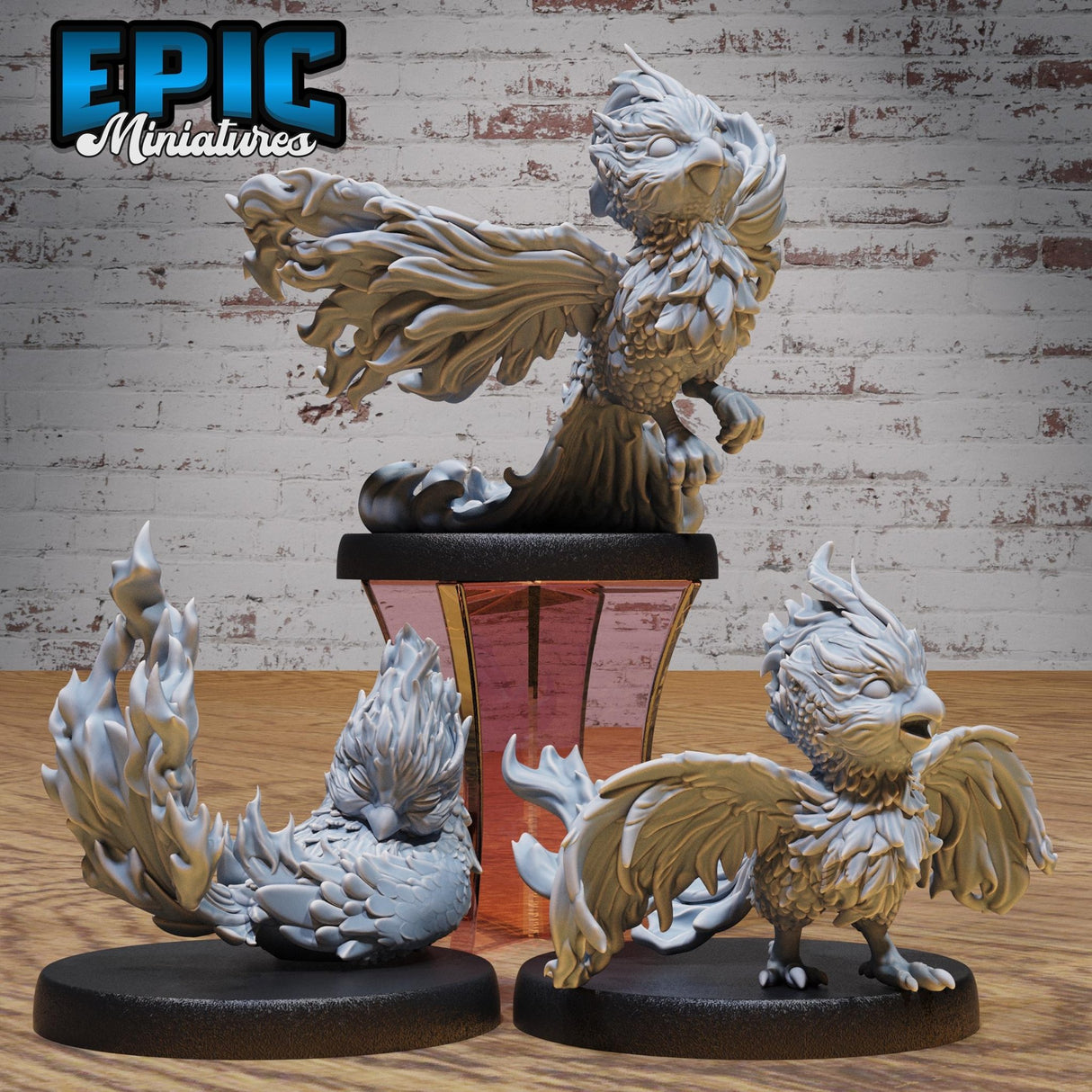 Phoenix Hatchling Miniature | Full Set All Models - Tabletop RPG & D&D miniature. Perfect for wargaming & collectors