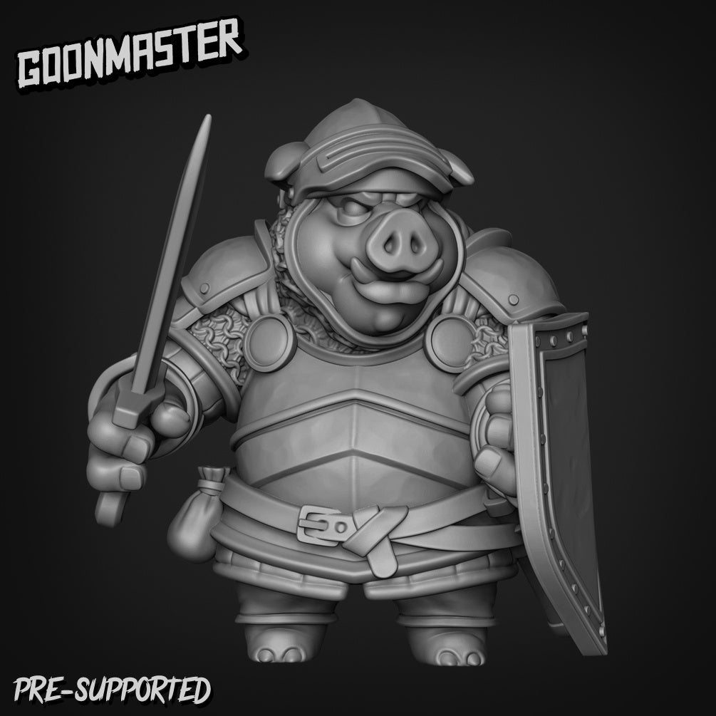 Pig Folk Armoured Miniature | E - Tabletop RPG & D&D miniature. Perfect for wargaming & collectors