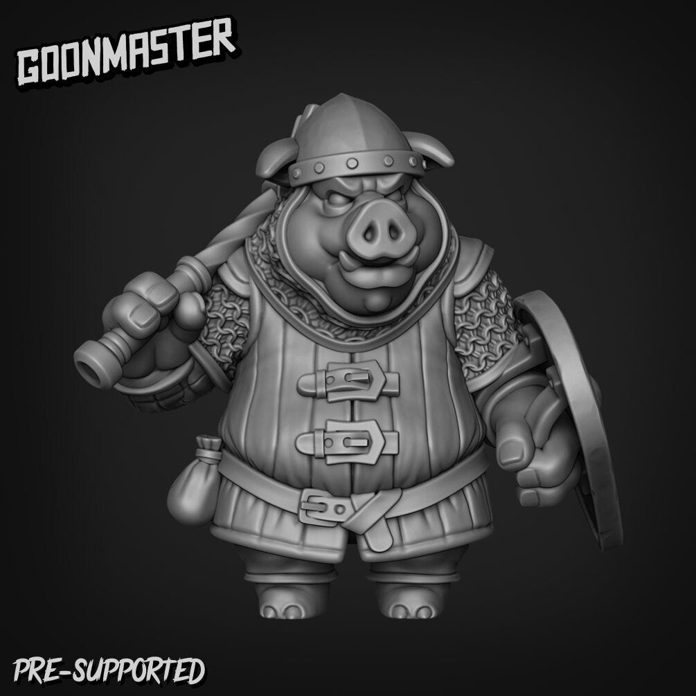 Pig Folk Miniature set | Orcish Beastkin Warriors for D&D & Pathfinder ...