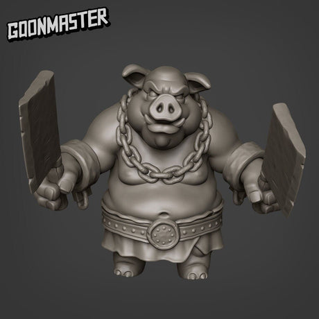 Pig Folk barbarians Miniature | B - Tabletop RPG & D&D miniature. Perfect for wargaming & collectors