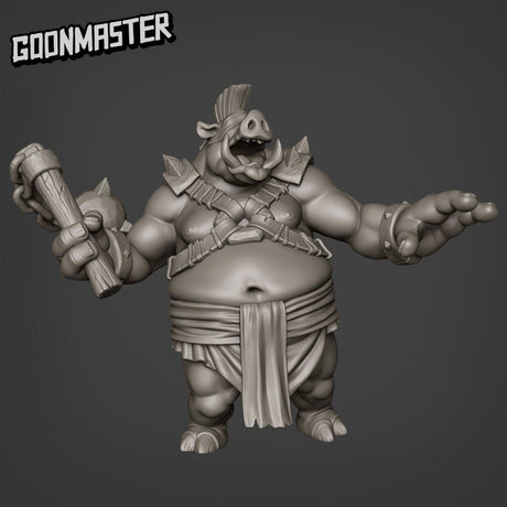Ogre Pig Folk Miniature | B - Tabletop RPG & D&D miniature. Perfect for wargaming & collectors