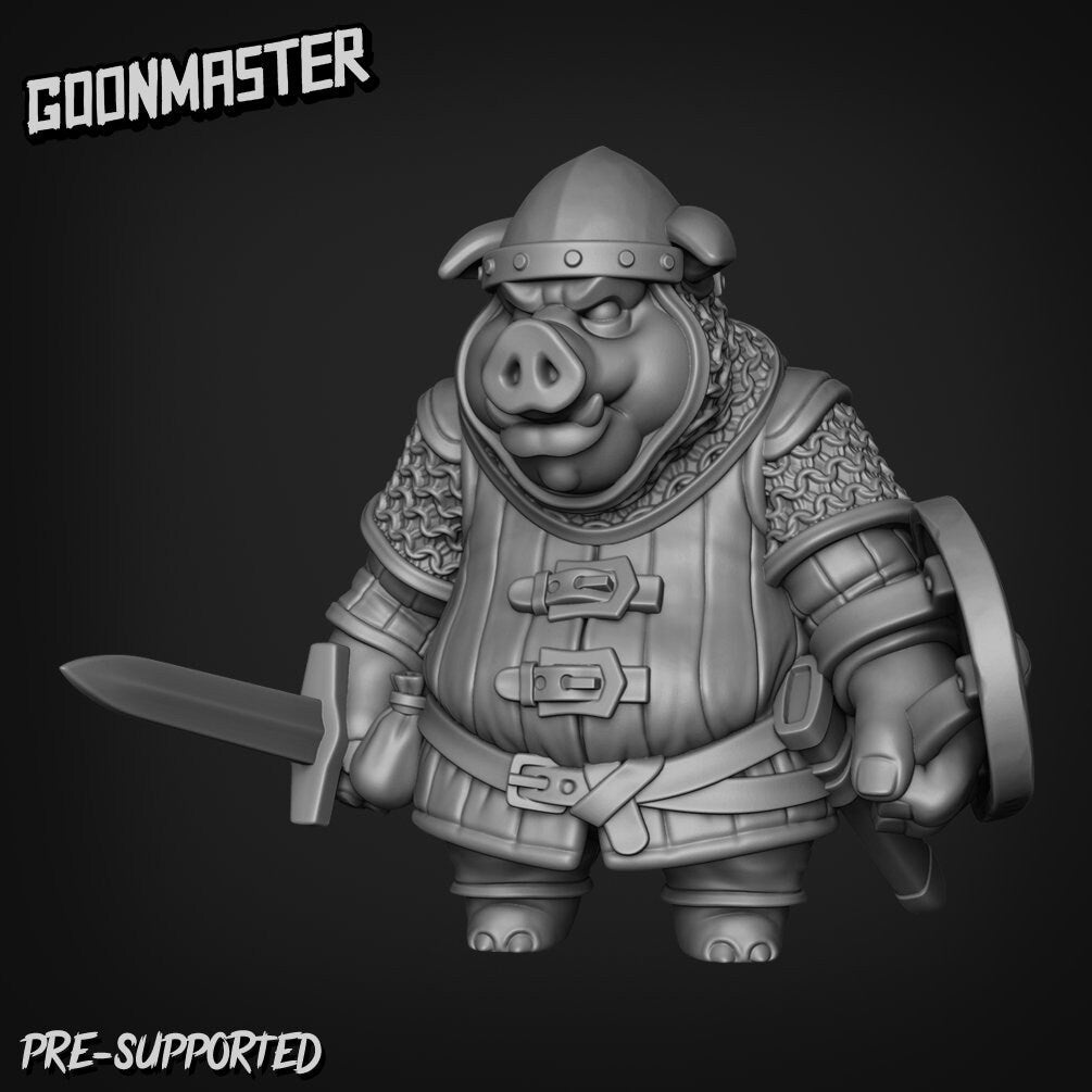 Pig Folk Miniature | B - Tabletop RPG & D&D miniature. Perfect for wargaming & collectors