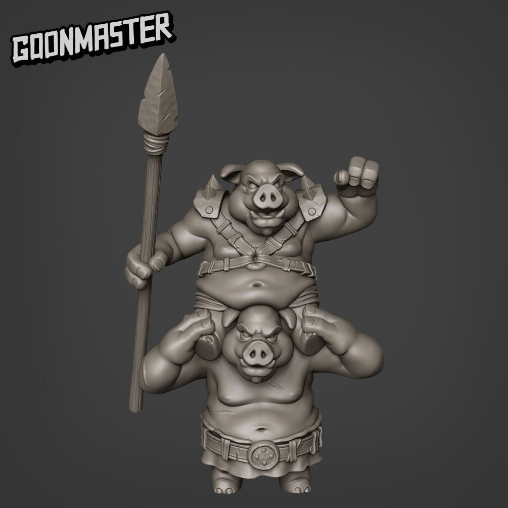 Pig Folk rogues Miniature | B - Tabletop RPG & D&D miniature. Perfect for wargaming & collectors