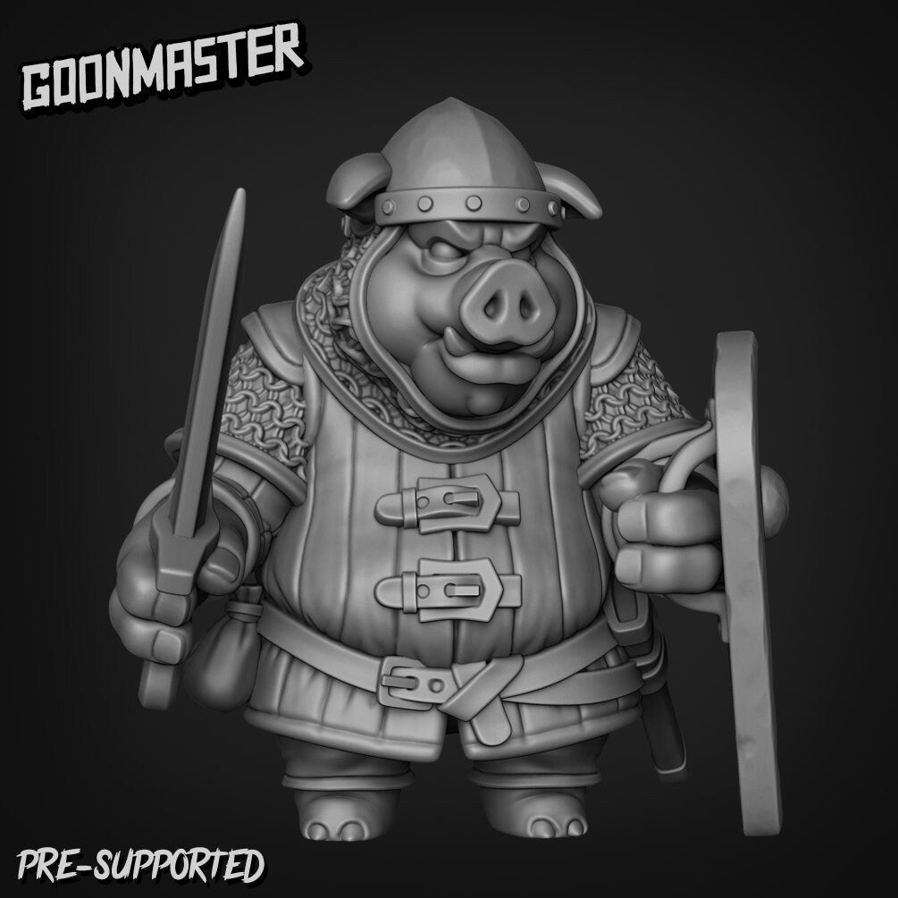 Pig Folk Miniature | C - Tabletop RPG & D&D miniature. Perfect for wargaming & collectors