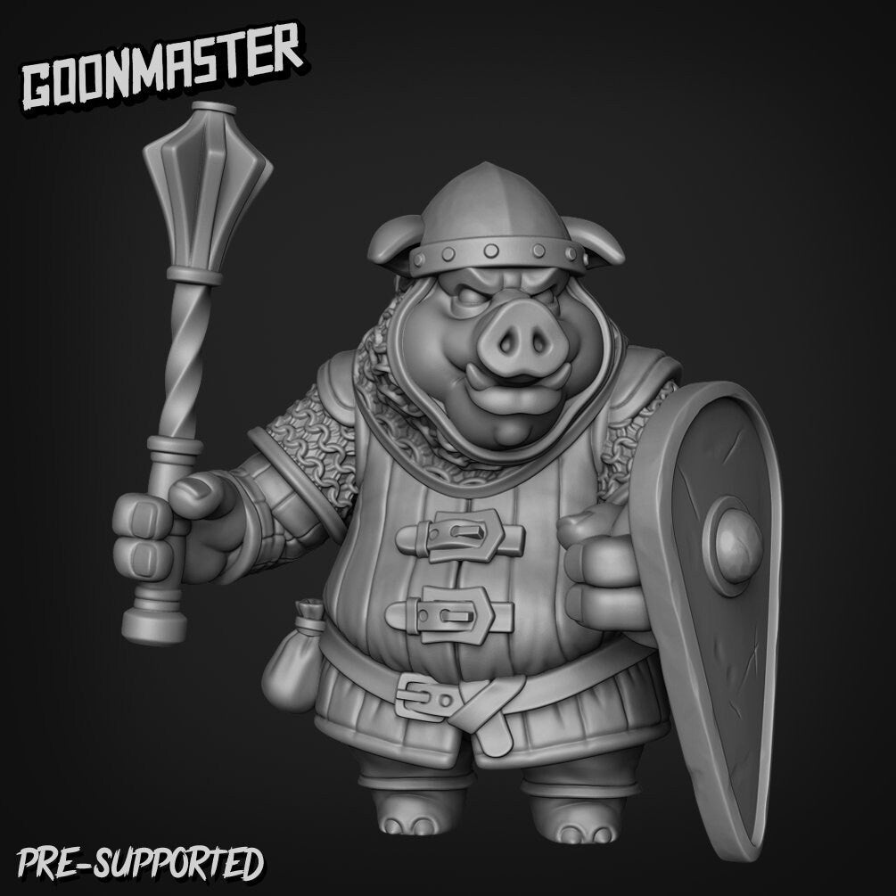 Pig Folk Miniature set | C - Tabletop RPG & D&D miniature. Perfect for wargaming & collectors