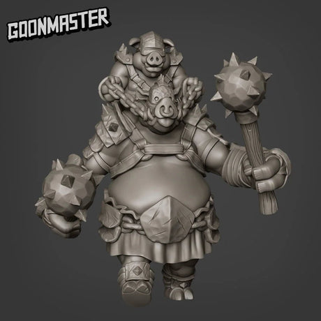 Ogre Pig Folk Miniature | set of 3 - Tabletop RPG & D&D miniature. Perfect for wargaming & collectors