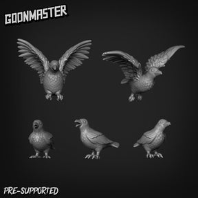 Pigeon Familiar Miniature | Top left - Tabletop RPG & D&D miniature. Perfect for wargaming & collectors
