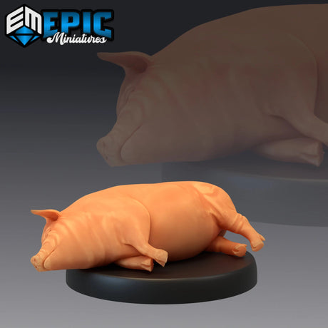 Pigs Miniature | C - Tabletop RPG & D&D miniature. Perfect for wargaming & collectors