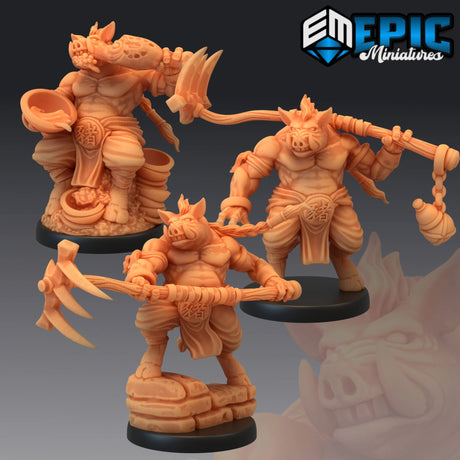 Pigsy Monster Miniature | Set of 3 - Tabletop RPG & D&D miniature. Perfect for wargaming & collectors