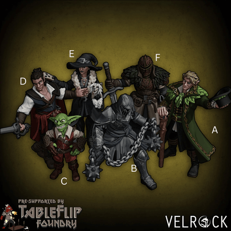 Pirate Adventure Crew Miniature | Set of 6 - Tabletop RPG & D&D miniature. Perfect for wargaming & collectors