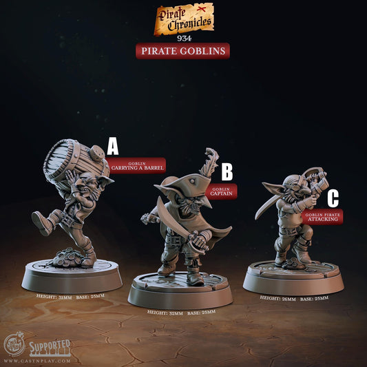 Pirate Goblins, The Pirate Chronicles Miniature - Pirate A - 32mm