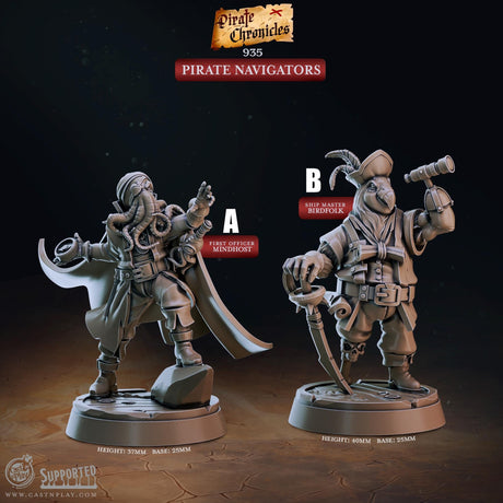 Pirate Navigators Miniature | A - Tabletop RPG & D&D miniature. Perfect for wargaming & collectors